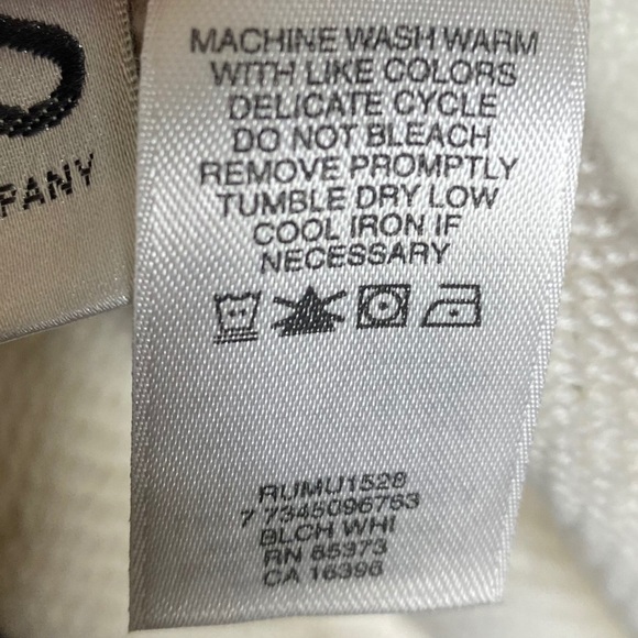 Liz Claiborne Russ White Zippered Cardigan with White Stripes Size XL 16/18 - Picture 5 of 5